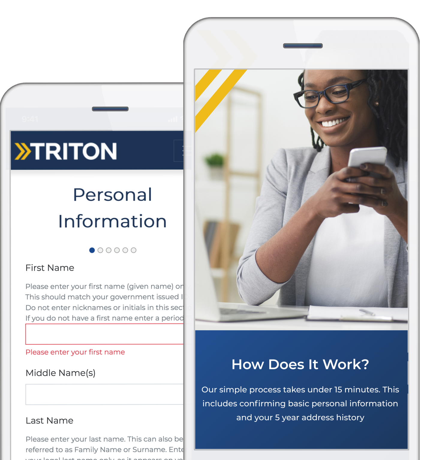Image de l’application mobile de Triton sur l’écran d’un téléphone intelligent.