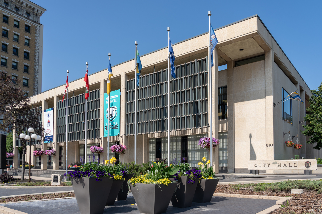 An image of a City Hall in Manitoba representing where criminal record checks in Manitoba would be obtained historically.
