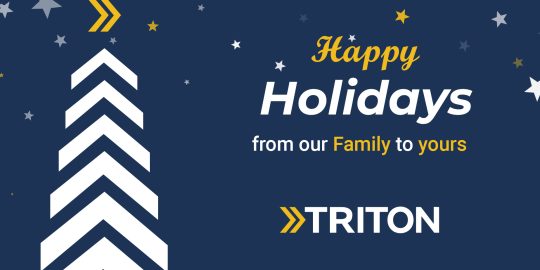 holiday post that says happy holidays from our family to yours triton